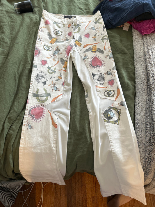 Just Cavalli white printed jeans