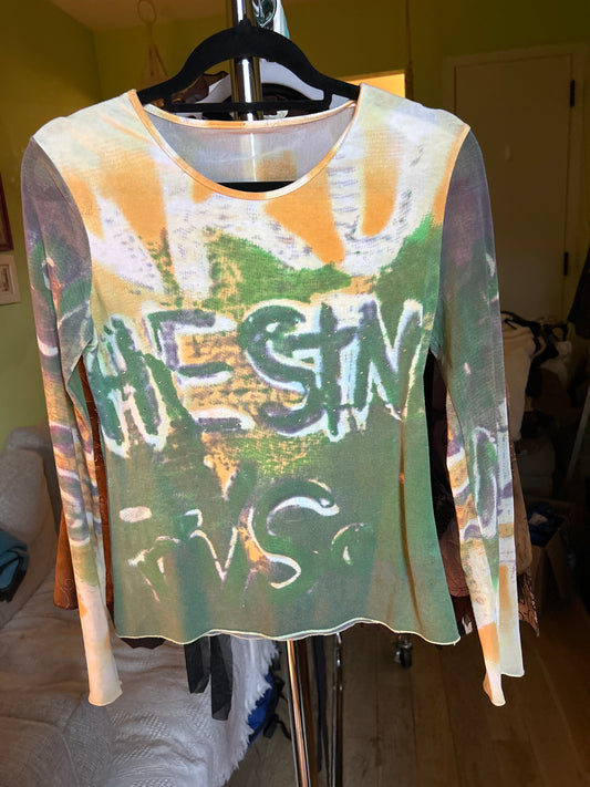 Graffiti mesh top