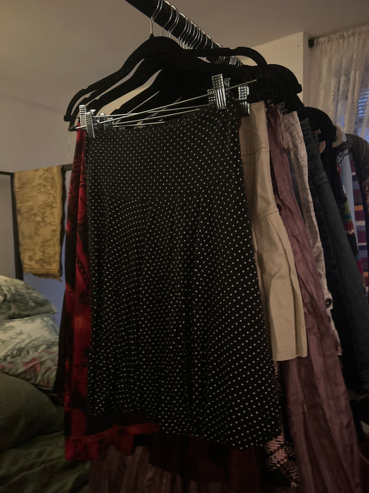 Black and white polka dot skirt