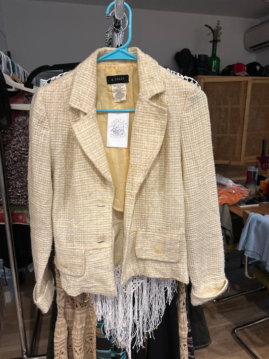 yellow tweed blazer