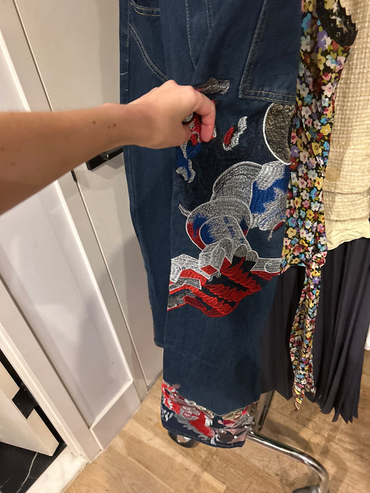 Embroidered denim