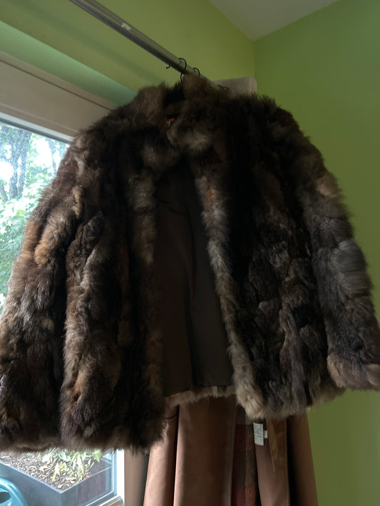 Dark brown fur coat