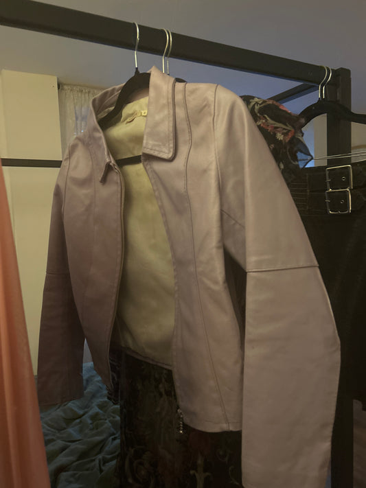 Please lilac leather jacket