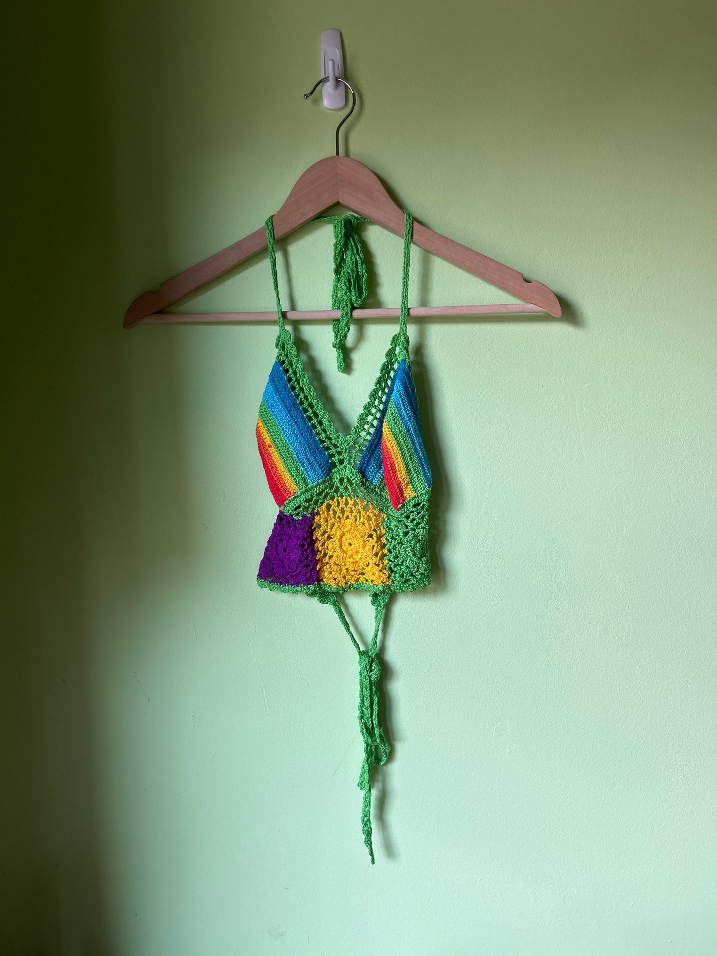 Rainbow Crochet Halter Top
