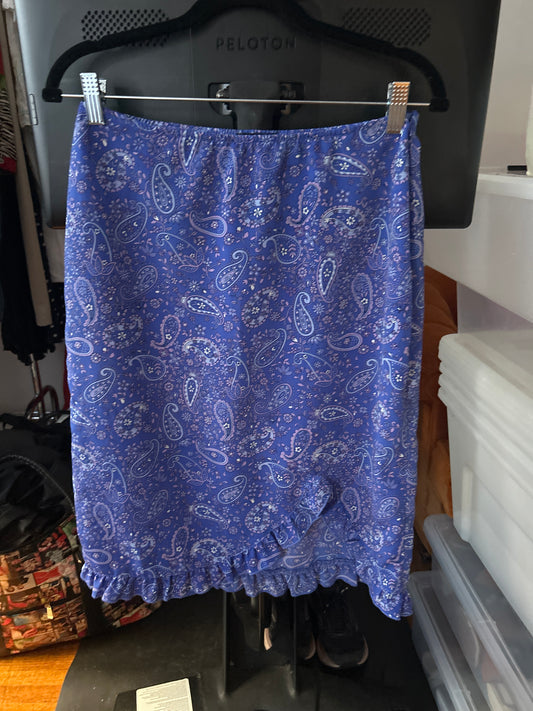 Blue paisley skirt