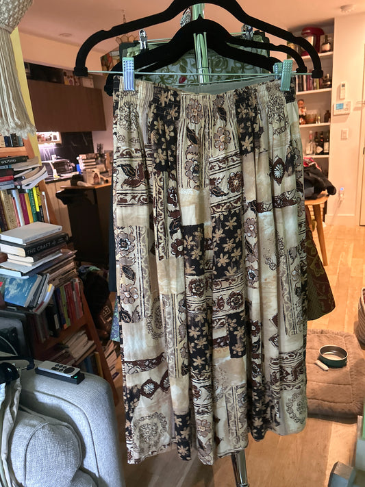 tan/brown wide leg capri pants