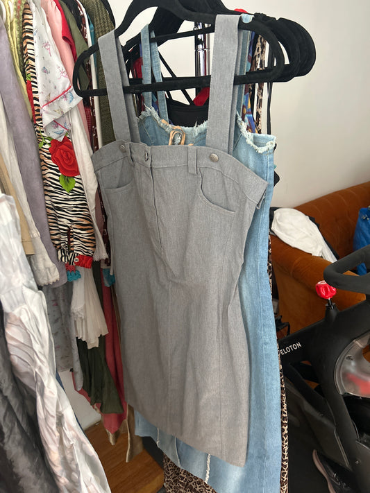Grey faux denim dress