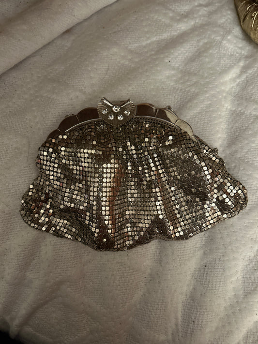 Art deco silver evening bag