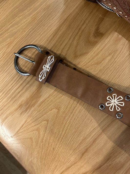 Leather belt with string