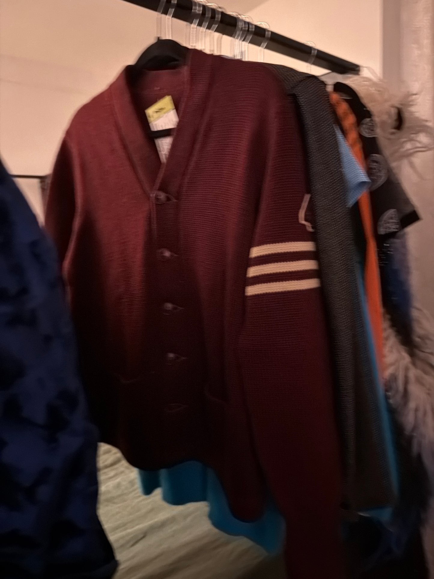 Burgundy letterman cardigan JM 18