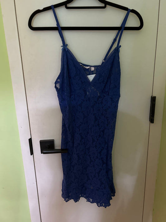 Royal blue lace slip dress