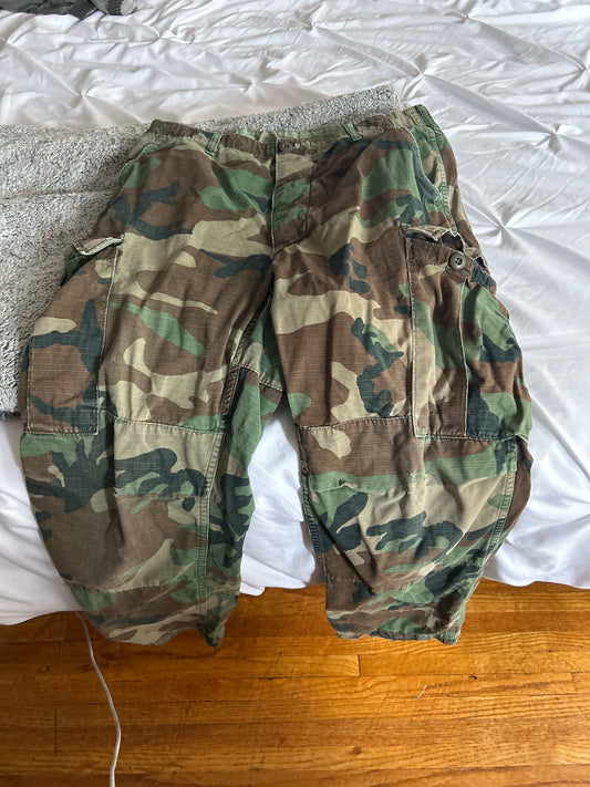 Green camo cargo pants