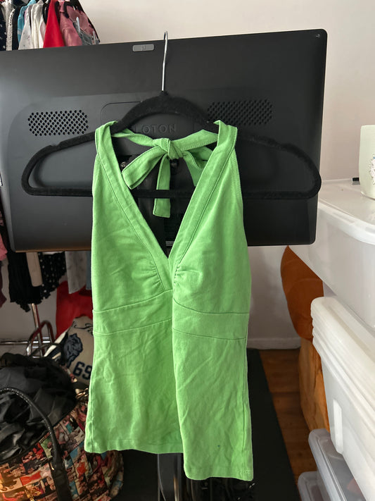 Green halter top