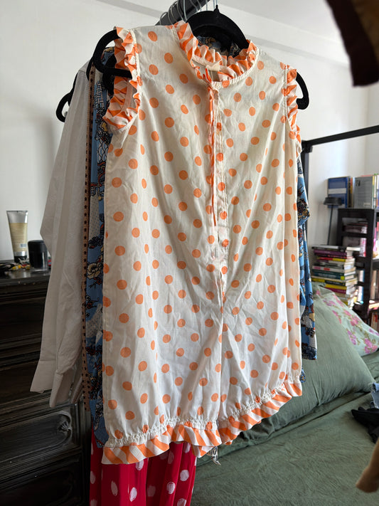 Romper shorts orange polka dot JM 13
