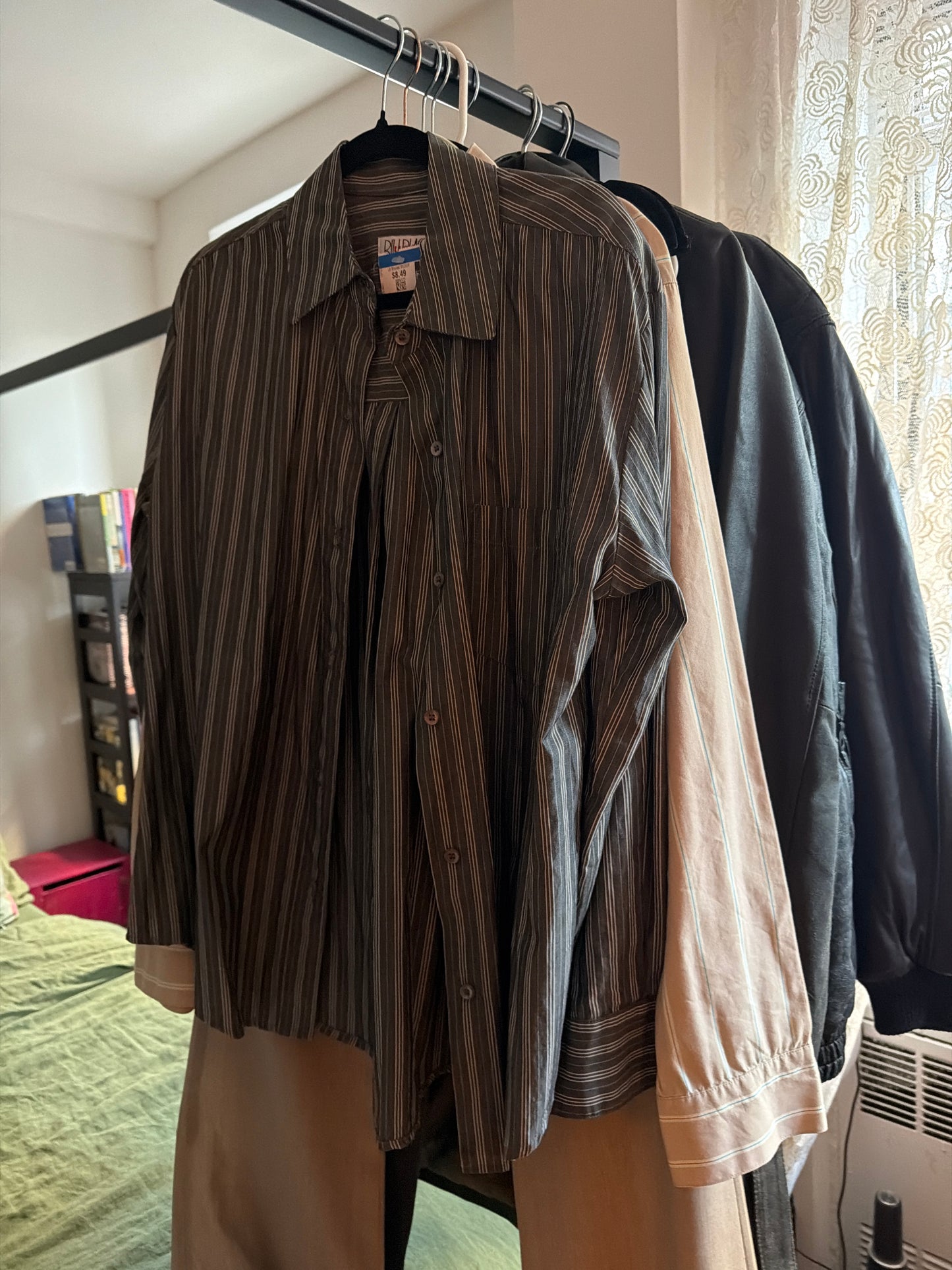 Bill Blass black pinstripes shirt