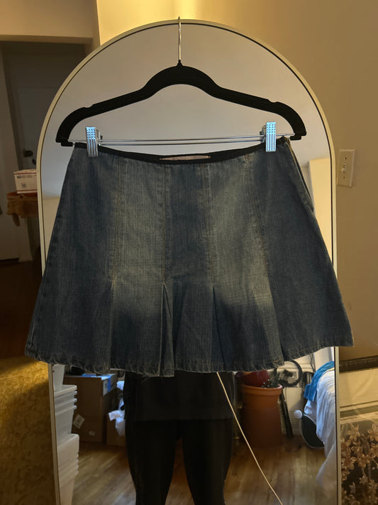 Oxyho jeans pleated denim mini skirt 01508I