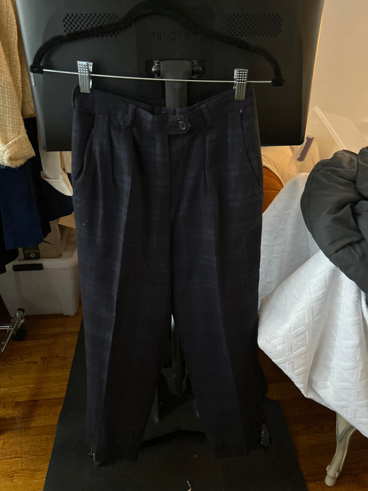 Blue plaid pants
