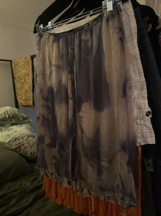 Dyed layered skirt