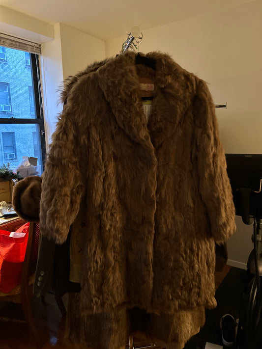 JM curly brown lamb fur coat 189