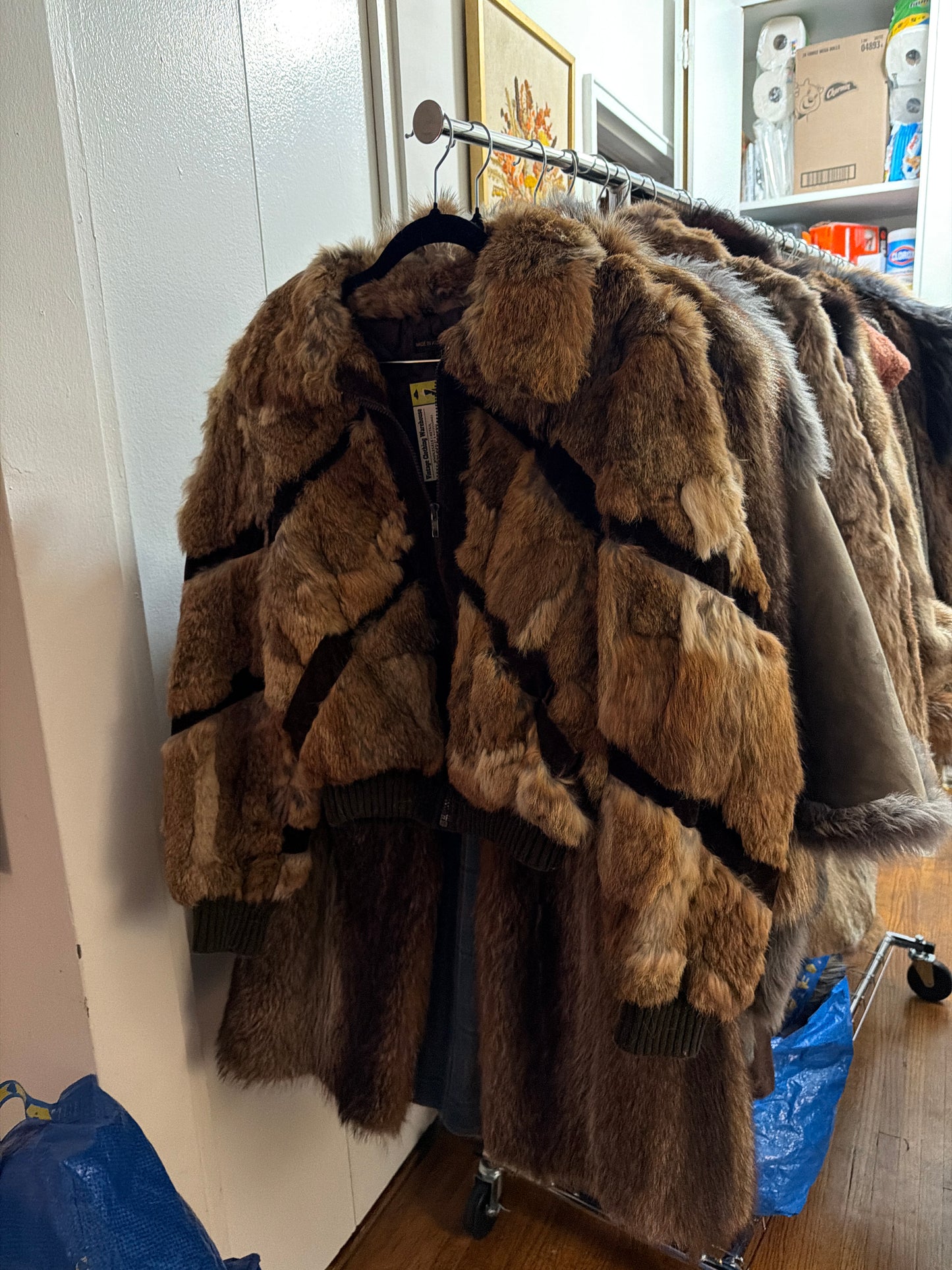 Brown chevron rabbit bomber