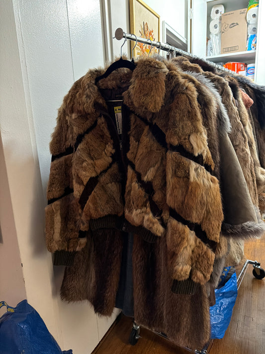 Brown chevron rabbit bomber