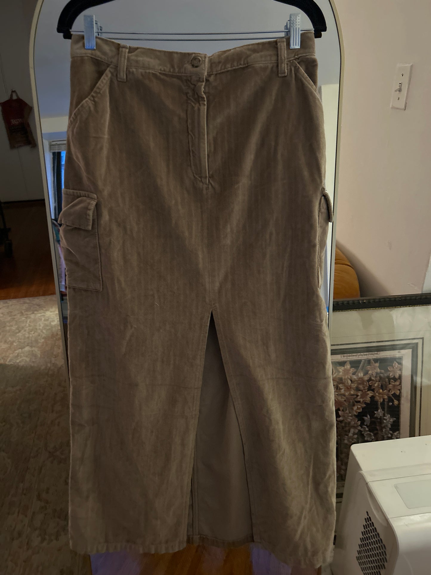General company velvet cargo maxi skirt