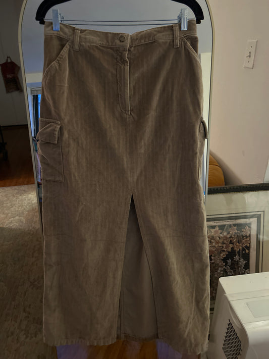General company velvet cargo maxi skirt