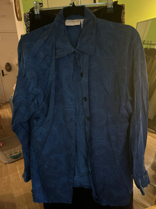 Blue paisley button up