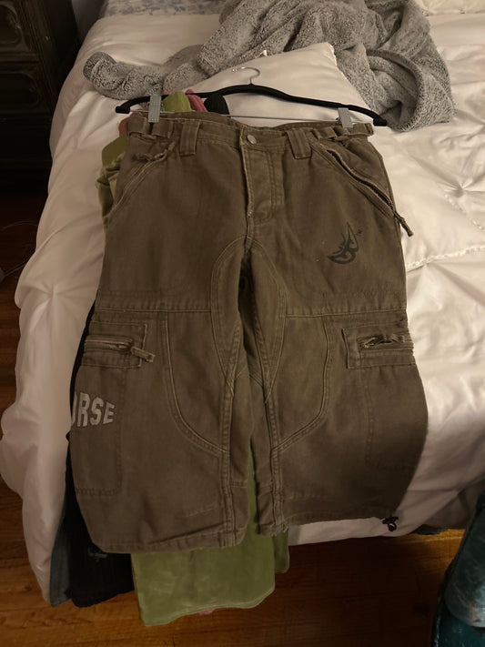 Berik Jean olive green cropped denim/jorts