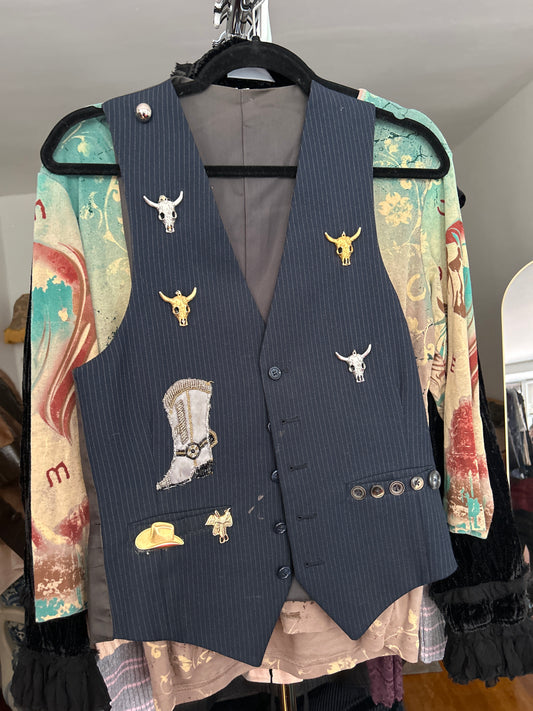 Western pinstripe vest
