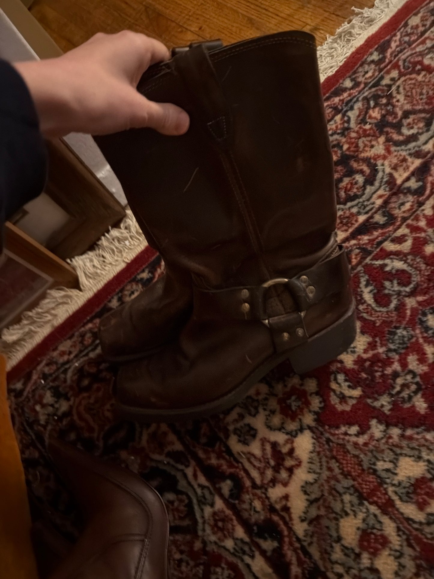 Brown biker boots sz 8.5