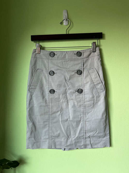 gray button skirt