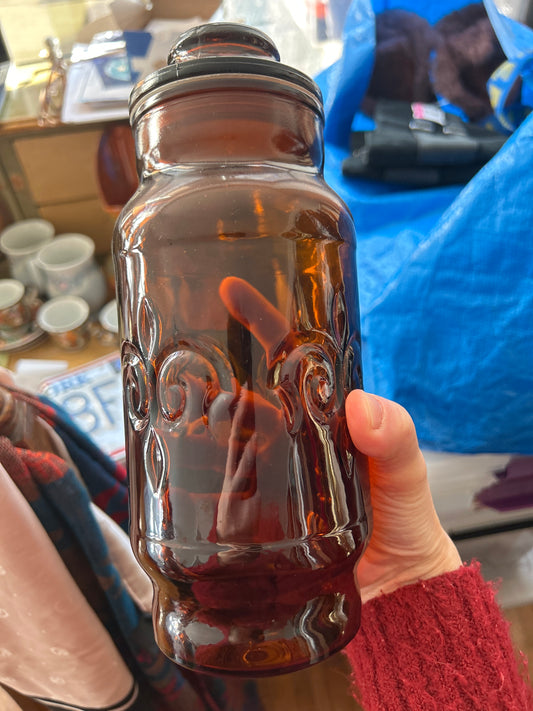 Amber glass carafe
