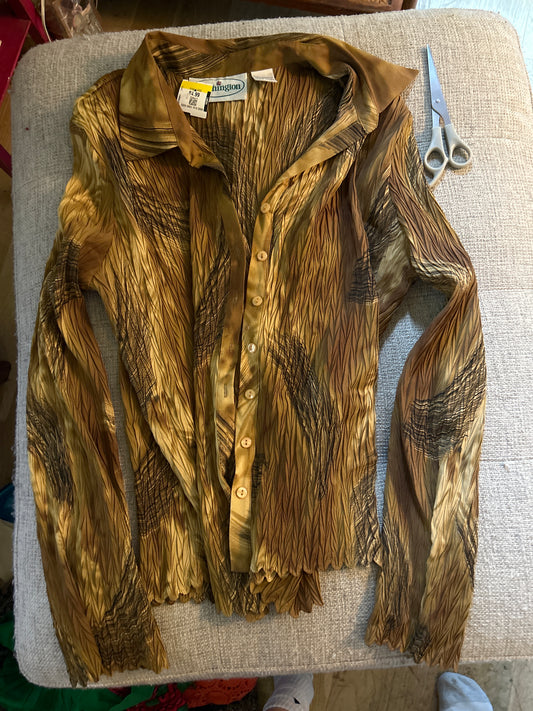Pleated brown blouse