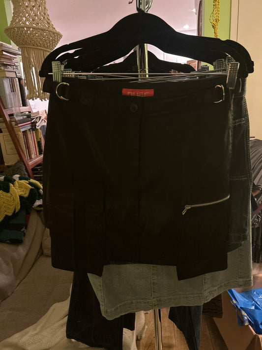 Nuet black satin mini skirt