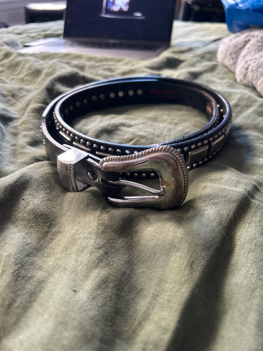 Cal black belt silver studs