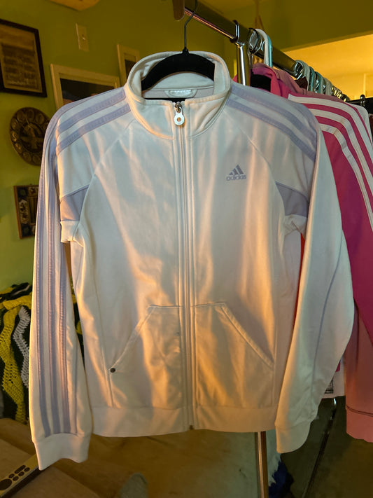 White Adidas zip up
