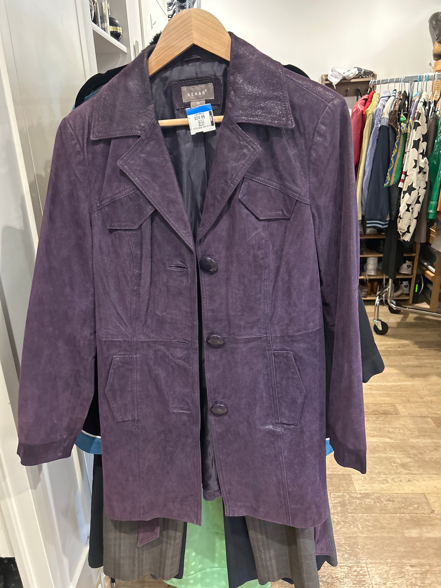 Purple snakeskin trench