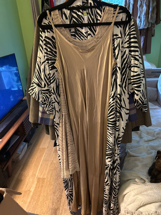 Gold full length slip dress