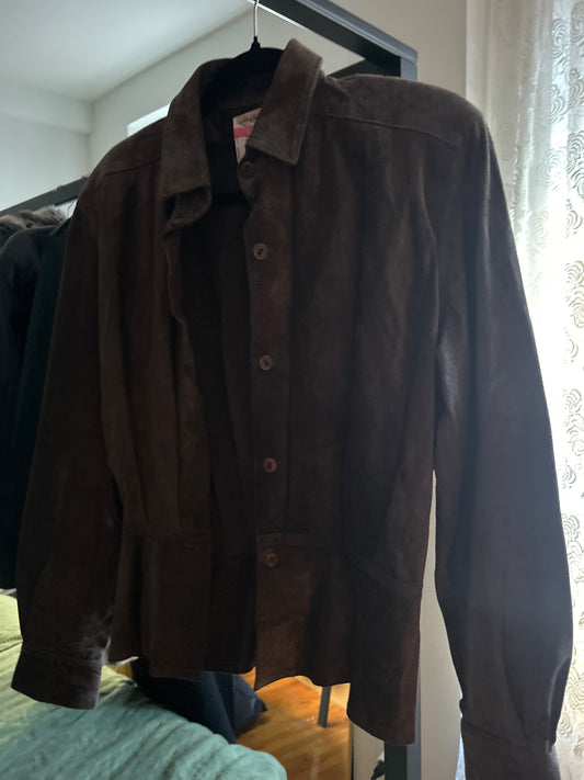 Brown suede shirt