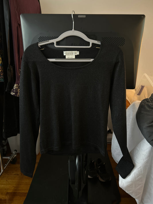Y2K black shimmery long sleeve