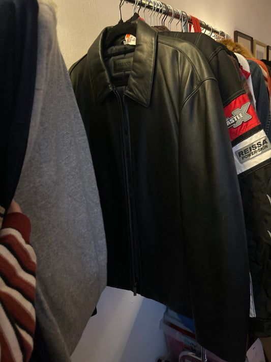 Alfani black leather jacket