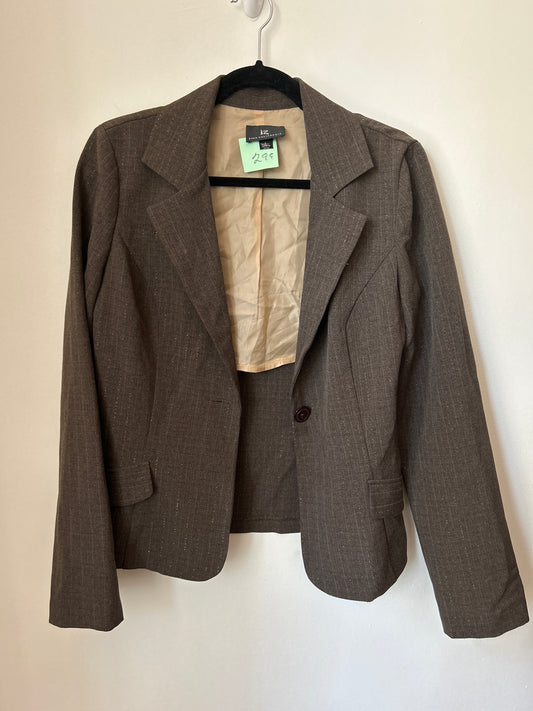 Grey blazer w shimmer pinstripe