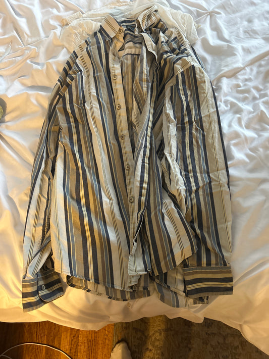 Nautical tone striped button up