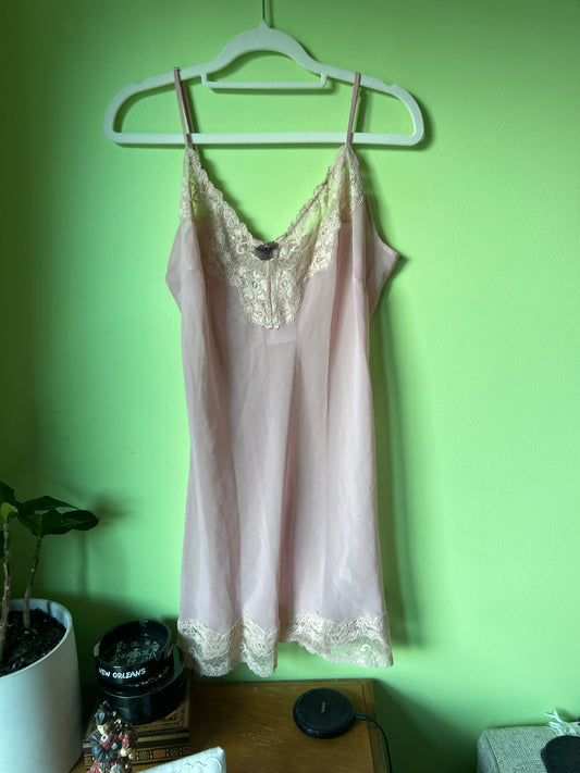 Pink slip with nude trim