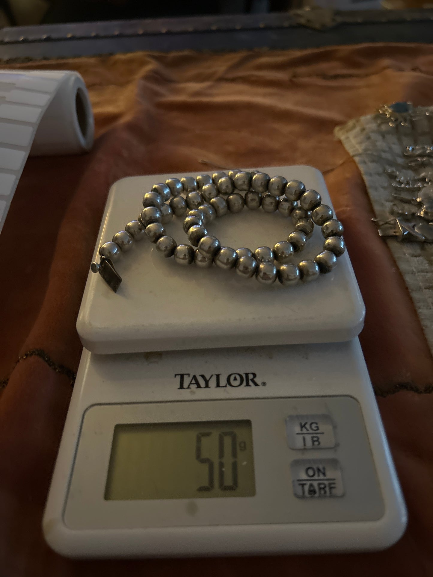 Beaded silver necklace 01509R