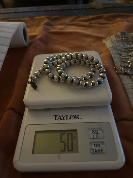 Beaded silver necklace 01509R