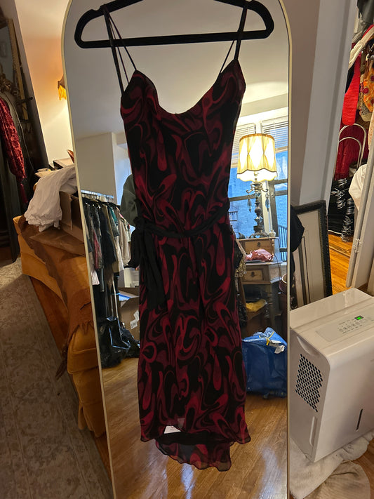 Arden b silk black and red dress