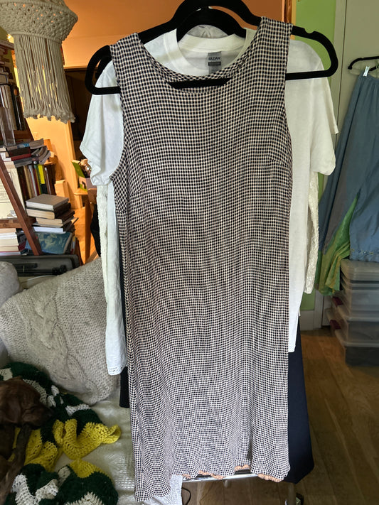 Black and tan check dress