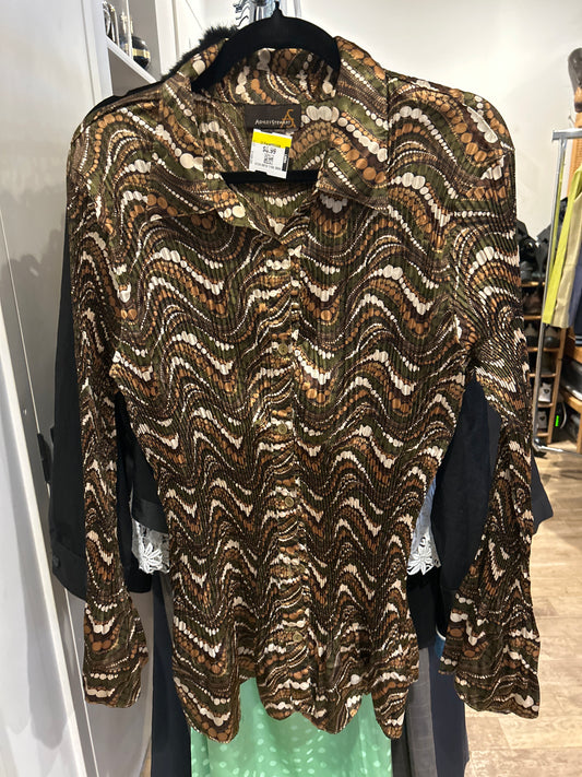 Pleated psychedelic top
